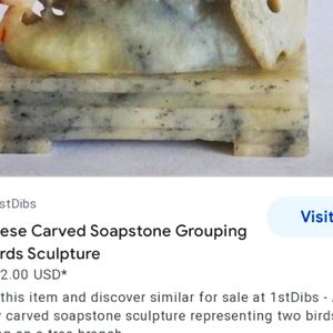 Chinese soapstone hand carved "kissing birds"